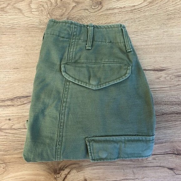 Nlst Army Drop Crotch Pants Green Womens Size 26 High Rise Crop Cargo Pockets - Picture 9 of 9